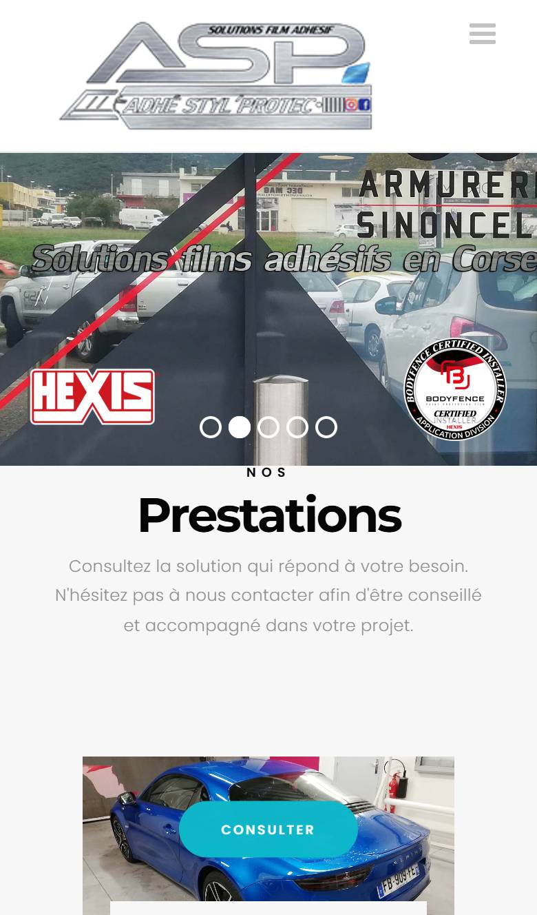 Site Adhé Styl'Protect — vue mobile