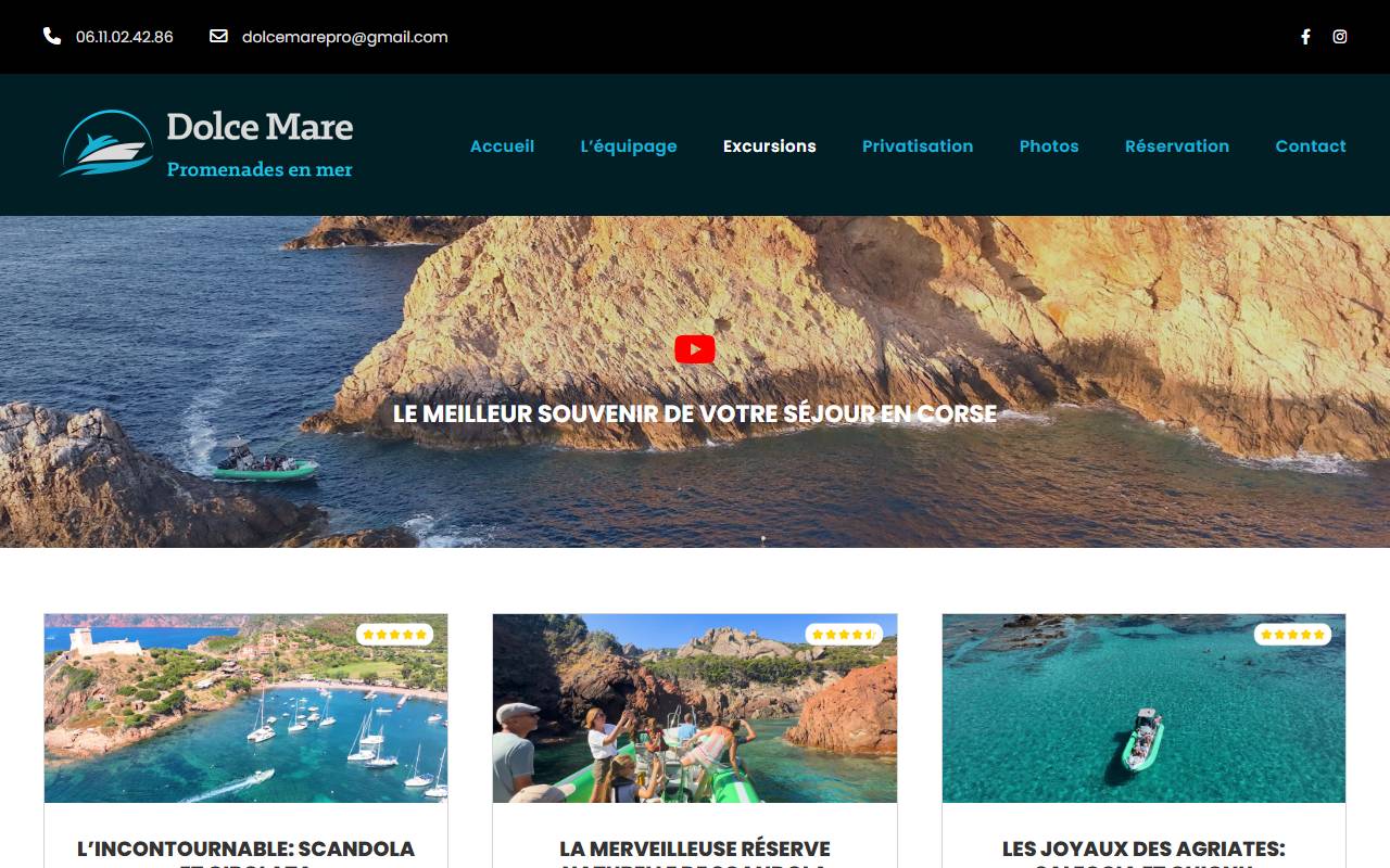 Site Dolce Mare — vue ordinateur