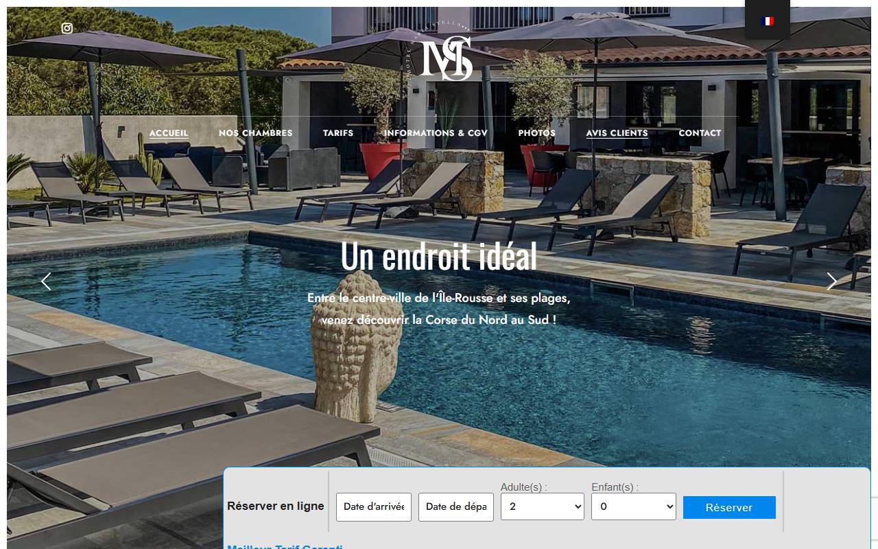 Site Hôtel Maria Stella — vue ordinateur