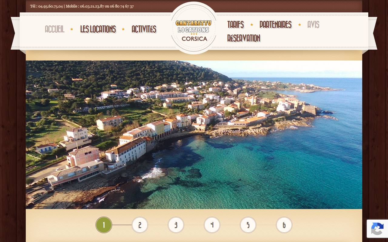 Site Locations Cantarettu — vue ordinateur